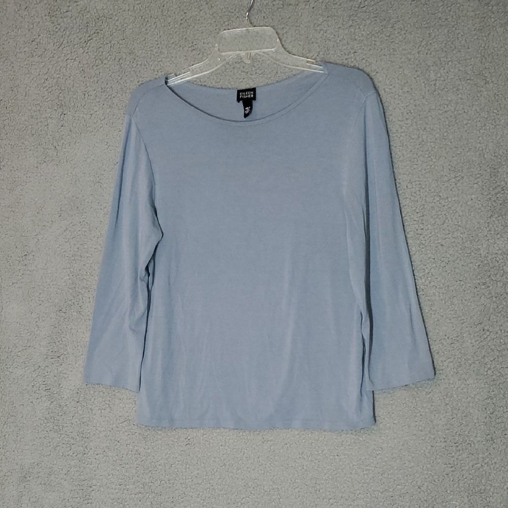 Eileen Fisher Sky Blue Long Sleeve Tee Size S